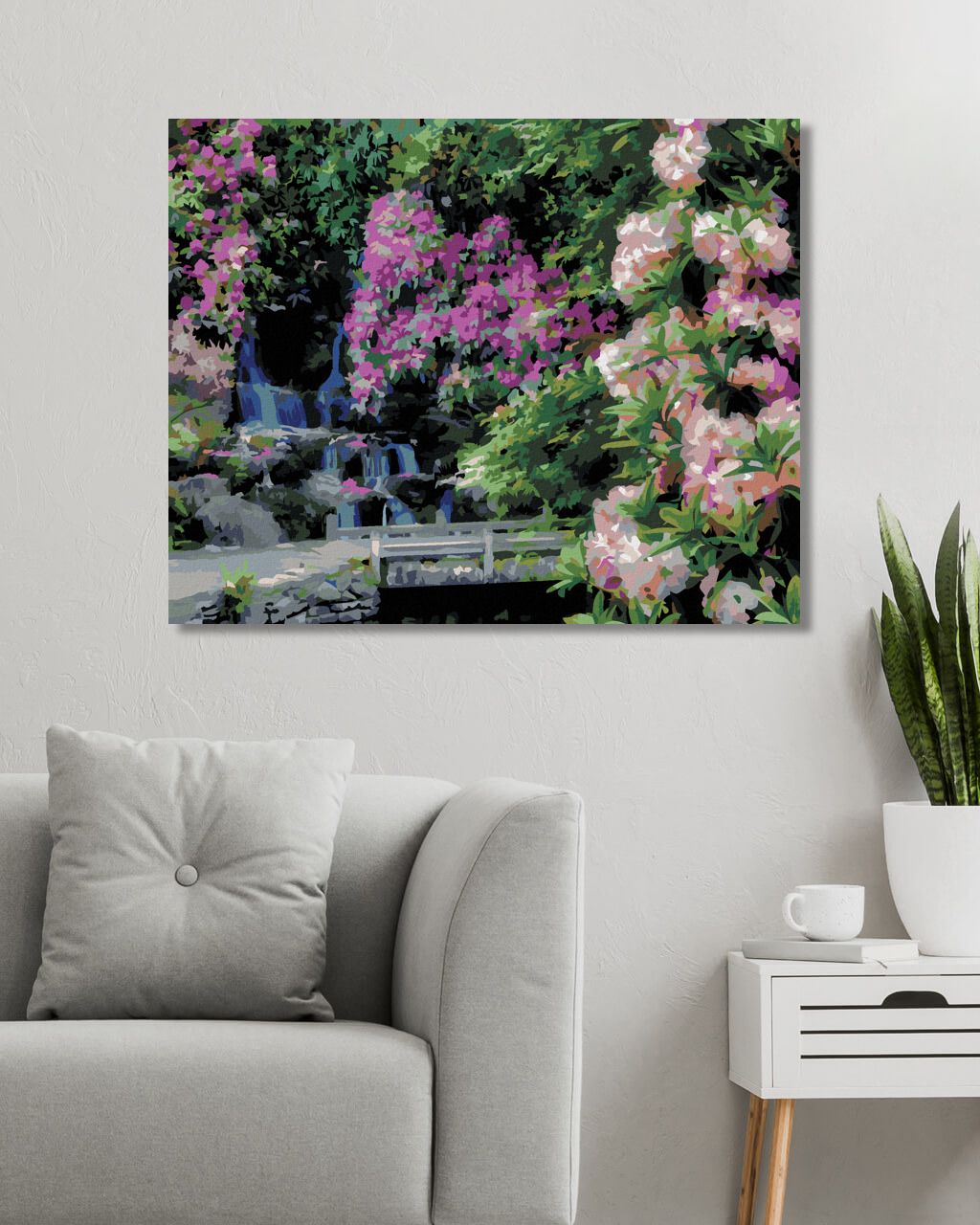 zuty Malování podle čísel - KVĚTINY U SPLAVU (DENNIS FRATES) - Rozměr: 40x50 cm, Rámování: Varianta: vypnuté plátno na rám - obrázek 4
