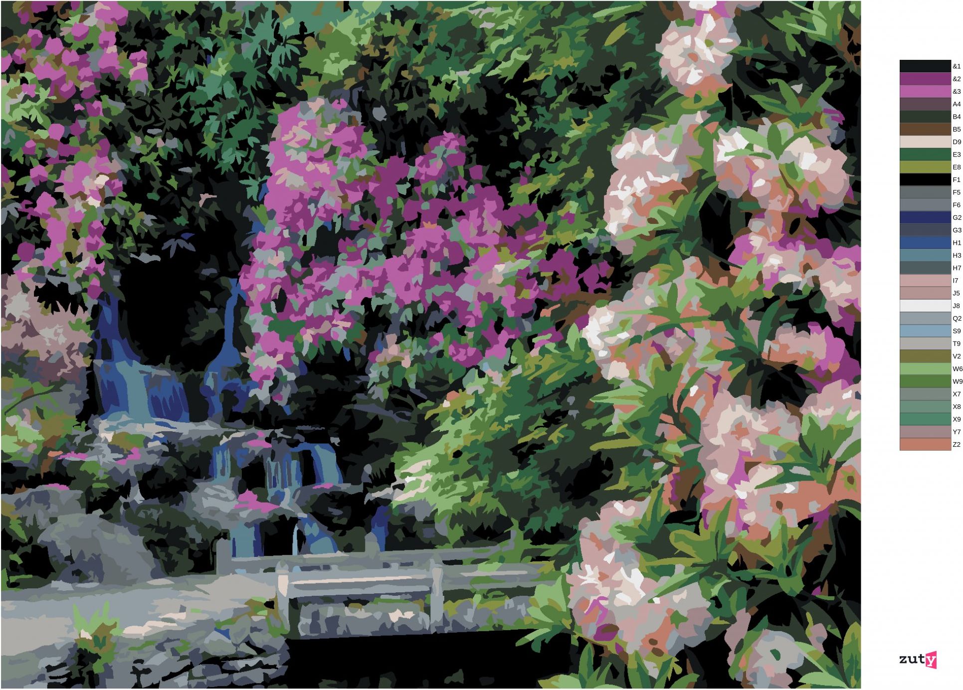 zuty Malování podle čísel - KVĚTINY U SPLAVU (DENNIS FRATES) - Rozměr: 40x50 cm, Rámování: Varianta: vypnuté plátno na rám - obrázek 7