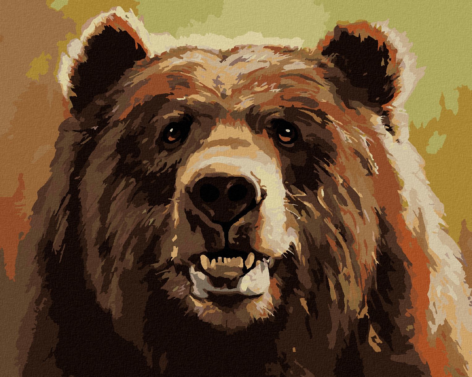 zuty Malování podle čísel - MEDVĚD A ÚSMĚV (D. RUSTY RUST) - Rozměr: 40x50 cm, Rámování: Varianta: vypnuté plátno na rám - obrázek 1