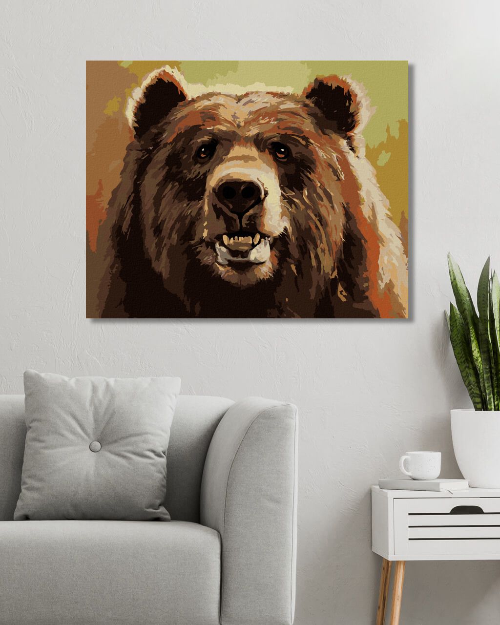 zuty Malování podle čísel - MEDVĚD A ÚSMĚV (D. RUSTY RUST) - Rozměr: 40x50 cm, Rámování: Varianta: vypnuté plátno na rám - obrázek 10