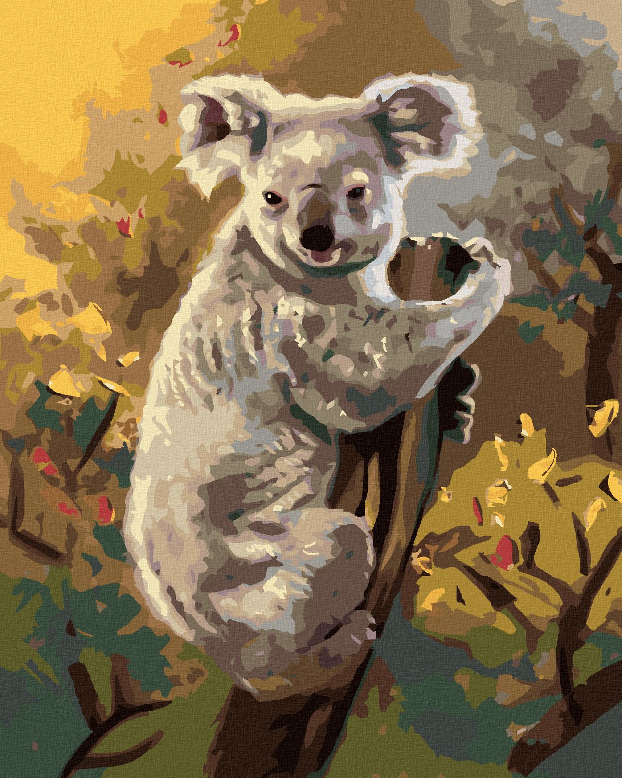 zuty Malování podle čísel - KOALA NA KMENI STROMU (D. RUSTY RUST) - Rozměr: 40x50 cm, Rámování: Varianta: vypnuté plátno na rám - obrázek 1