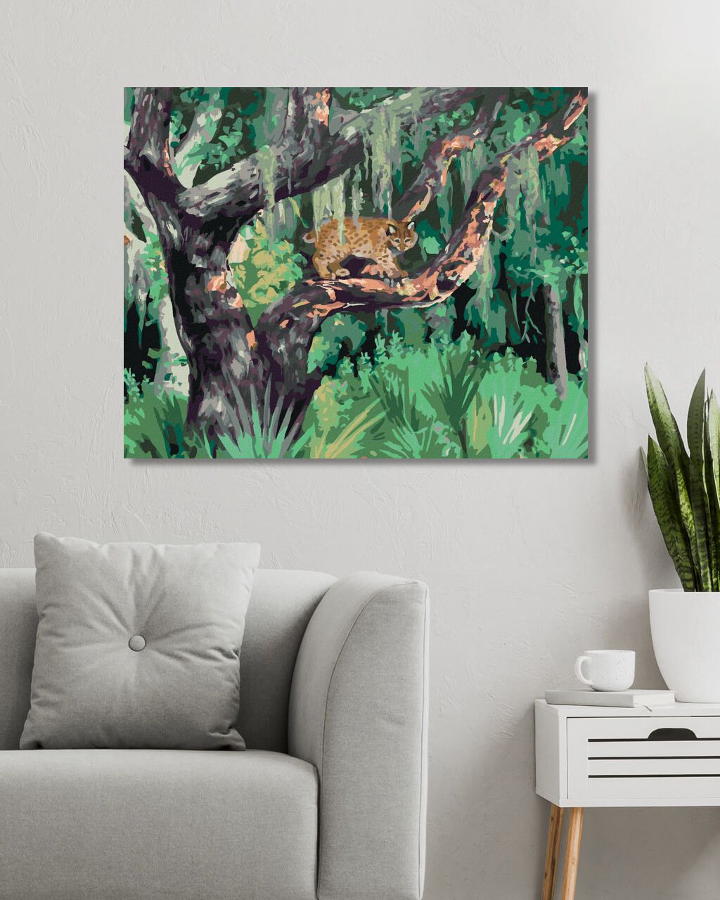 zuty Malování podle čísel - RYS NA STROMĚ V DŽUNGLI (D. RUSTY RUST) - Rozměr: 40x50 cm, Rámování: Varianta: vypnuté plátno na rám - obrázek 9
