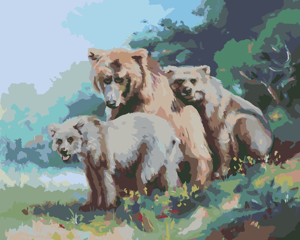 zuty Malování podle čísel - MEDVĚDÍ RODINKA (D. RUSTY RUST) - Rozměr: 40x50 cm, Rámování: Varianta: vypnuté plátno na rám - obrázek 7