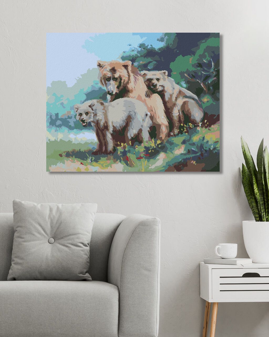 zuty Malování podle čísel - MEDVĚDÍ RODINKA (D. RUSTY RUST) - Rozměr: 40x50 cm, Rámování: Varianta: vypnuté plátno na rám - obrázek 8