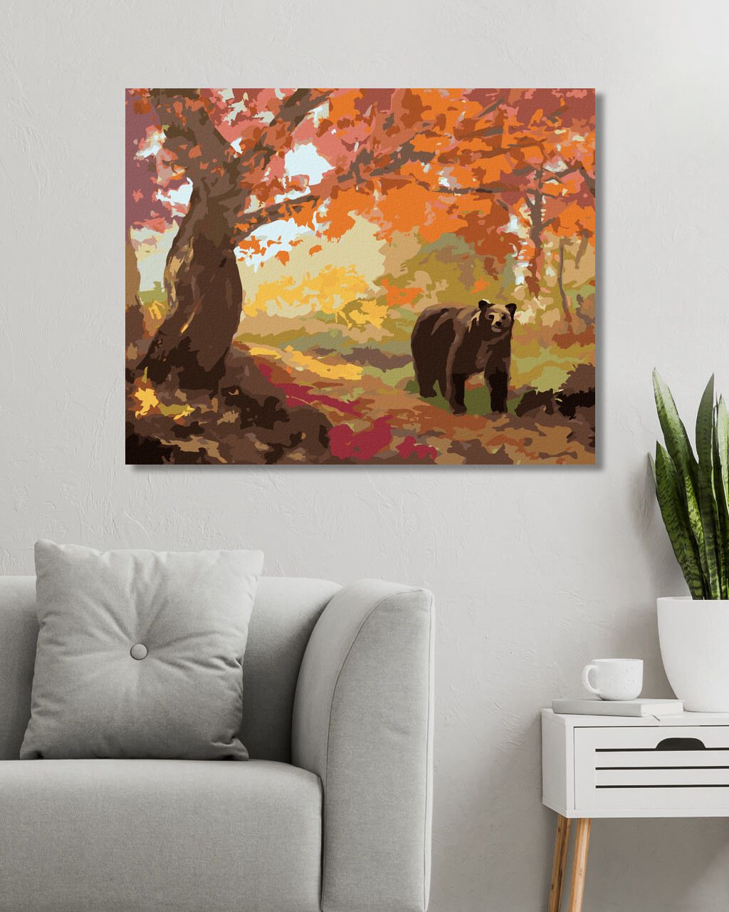 zuty Malování podle čísel - MEDVĚD V PODZIMNÍM LESE (D. RUSTY RUST) - Rozměr: 40x50 cm, Rámování: Varianta: bez rámu a bez vypnutí plátna - obrázek 7