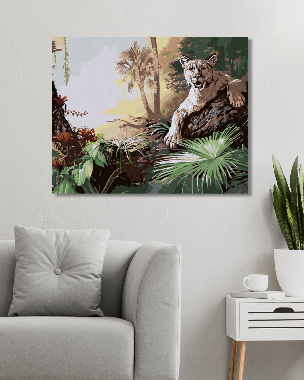 zuty Malování podle čísel - PANTER LEŽÍCÍ NA KMENU A DŽUNGLE (D. RUSTY RUST) - Rozměr: 40x50 cm, Rámování: Varianta: bez rámu a bez vypnutí plátna - obrázek 10