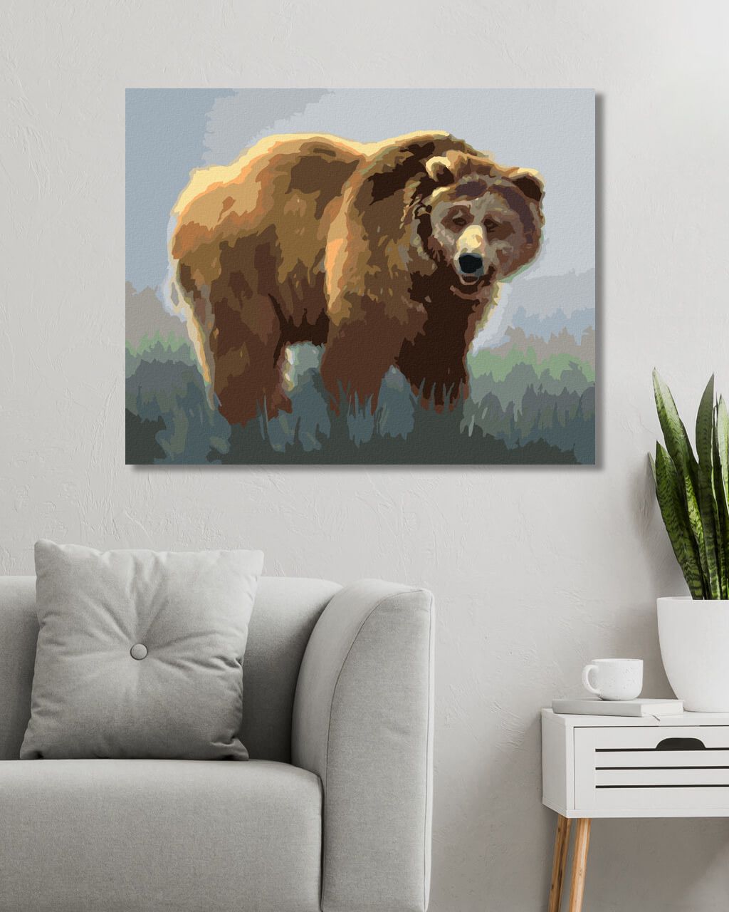zuty Malování podle čísel - MEDVĚD V MLZE (D. RUSTY RUST) - Rozměr: 40x50 cm, Rámování: Varianta: bez rámu a bez vypnutí plátna - obrázek 6