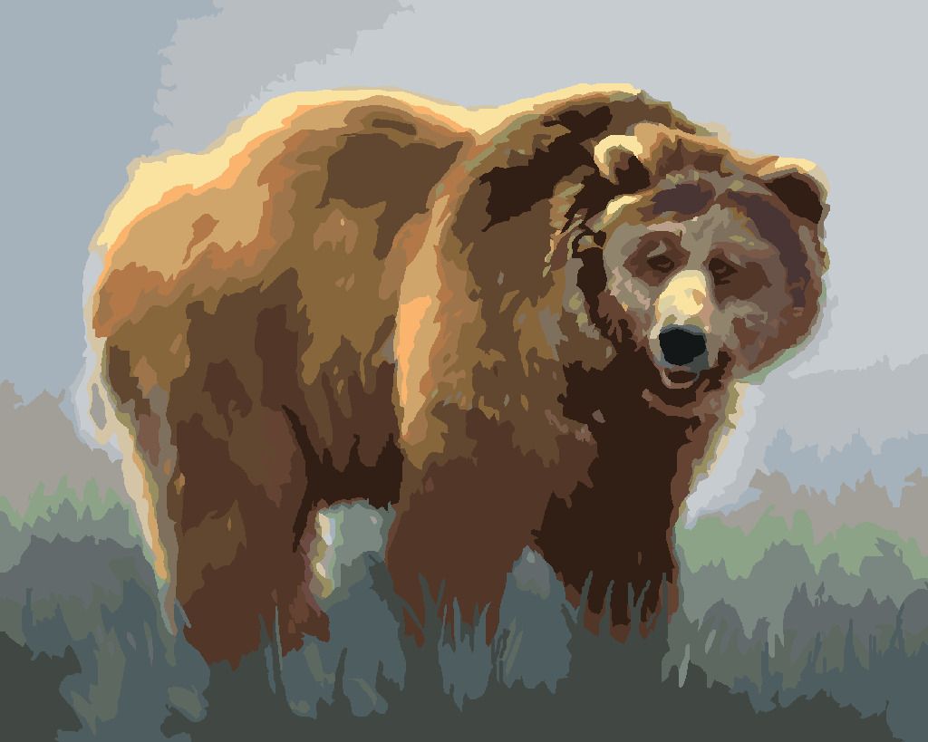 zuty Malování podle čísel - MEDVĚD V MLZE (D. RUSTY RUST) - Rozměr: 40x50 cm, Rámování: Varianta: bez rámu a bez vypnutí plátna - obrázek 8