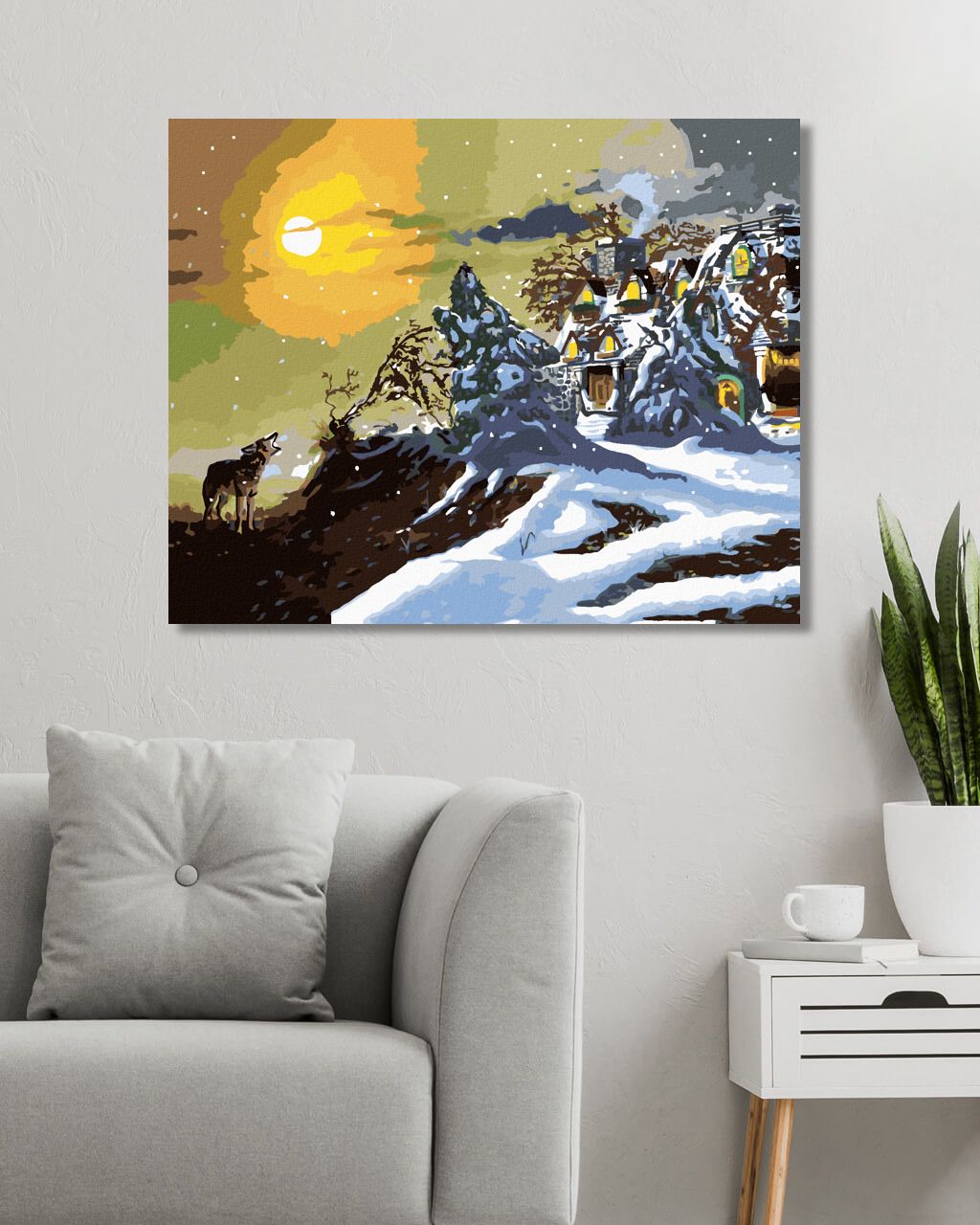 zuty Malování podle čísel - VYJÍCÍ VLK, TYGR A SÍDLO (D. RUSTY RUST) - Rozměr: 40x50 cm, Rámování: Varianta: bez rámu a bez vypnutí plátna - obrázek 4