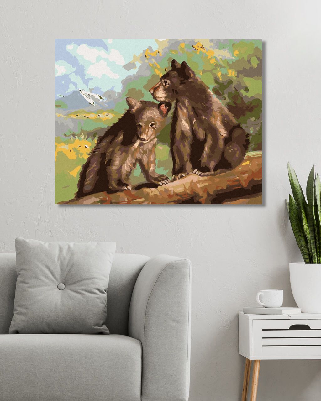 zuty Malování podle čísel - MEDVÍĎATA (D. RUSTY RUST) - Rozměr: 40x50 cm, Rámování: Varianta: vypnuté plátno na rám - obrázek 2