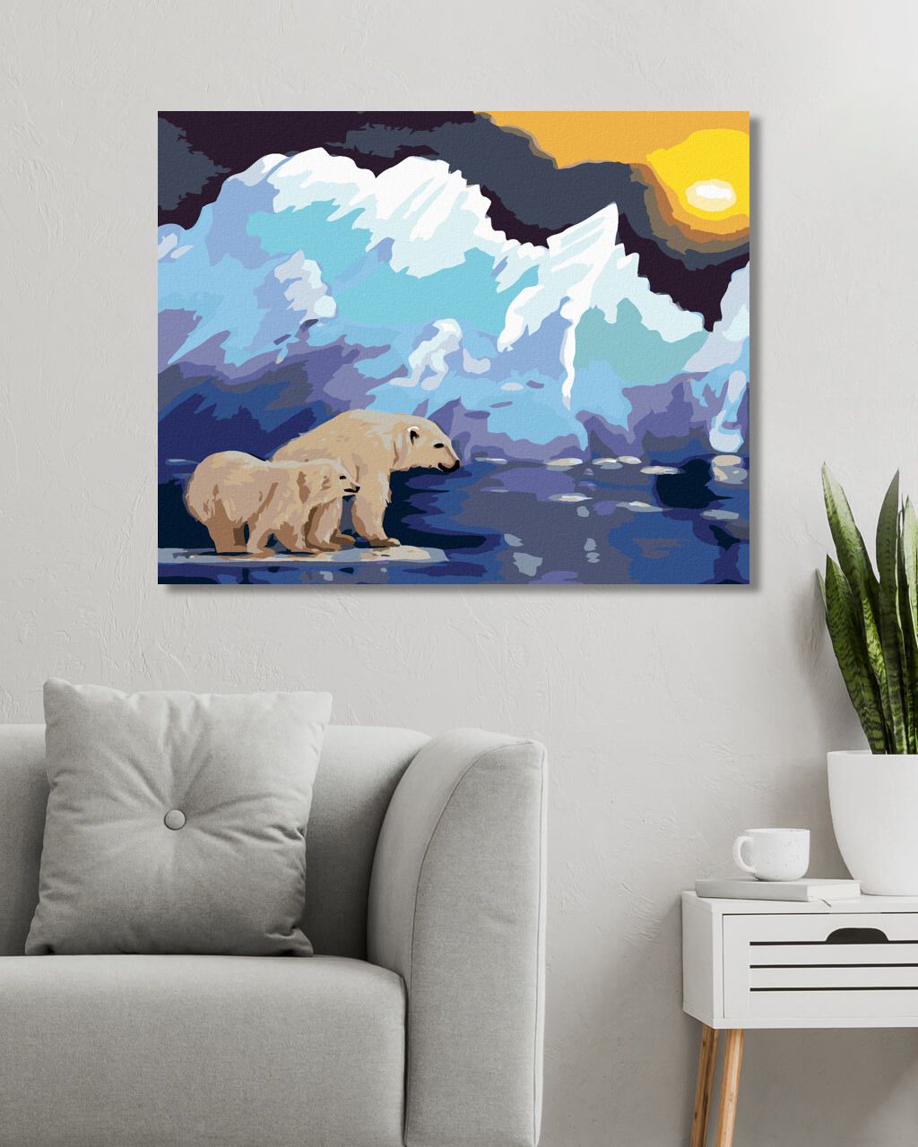 zuty Malování podle čísel - LEDNÍ MEDVĚD NA LEDĚ A LEDOVEC (D. RUSTY RUST) - Rozměr: 40x50 cm, Rámování: Varianta: bez rámu a bez vypnutí plátna - obrázek 6