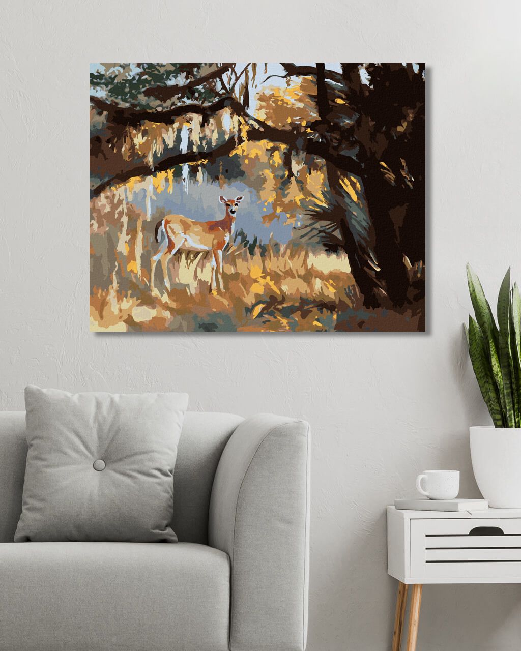 zuty Malování podle čísel - SRNA POD STROMEM (D. RUSTY RUST) - Rozměr: 40x50 cm, Rámování: Varianta: bez rámu a bez vypnutí plátna - obrázek 6