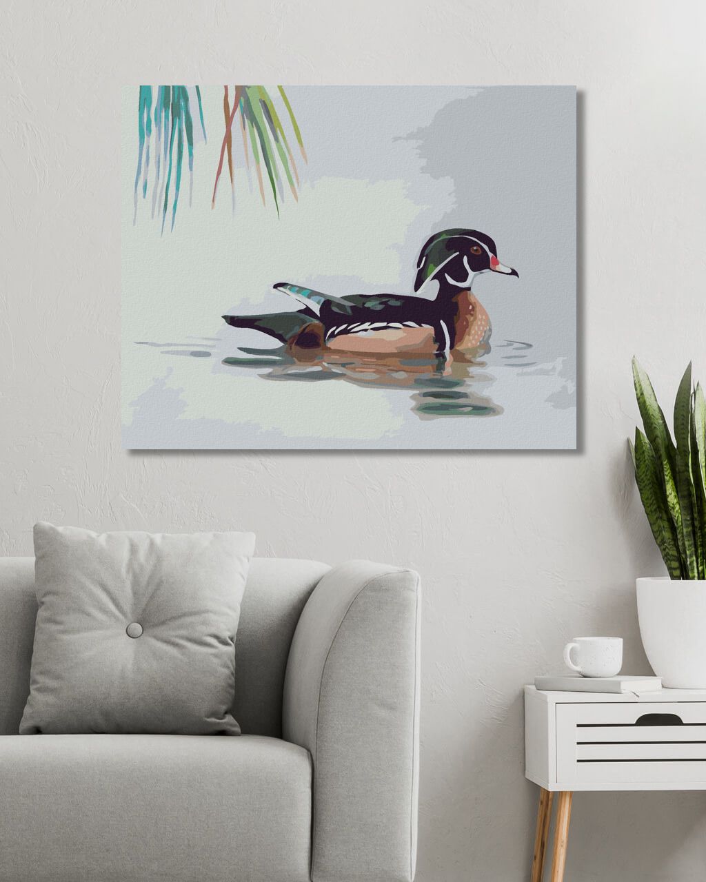 zuty Malování podle čísel - KACHNA NA VODĚ (D. RUSTY RUST) - Rozměr: 40x50 cm, Rámování: Varianta: vypnuté plátno na rám - obrázek 3