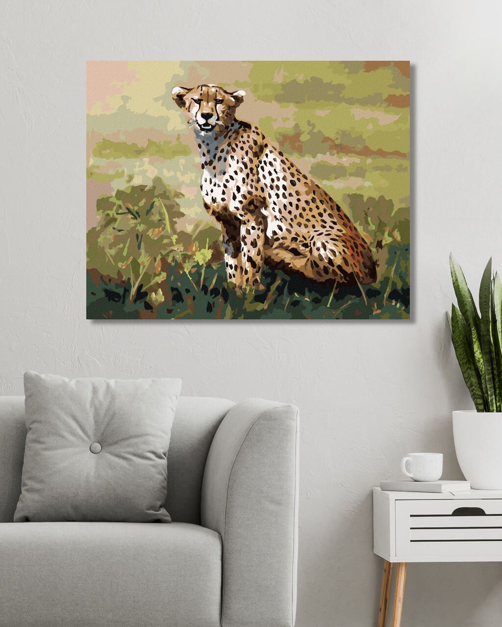 zuty Malování podle čísel - SEDÍCÍ GEPARD (D. RUSTY RUST) - Rozměr: 40x50 cm, Rámování: Varianta: vypnuté plátno na rám - obrázek 8