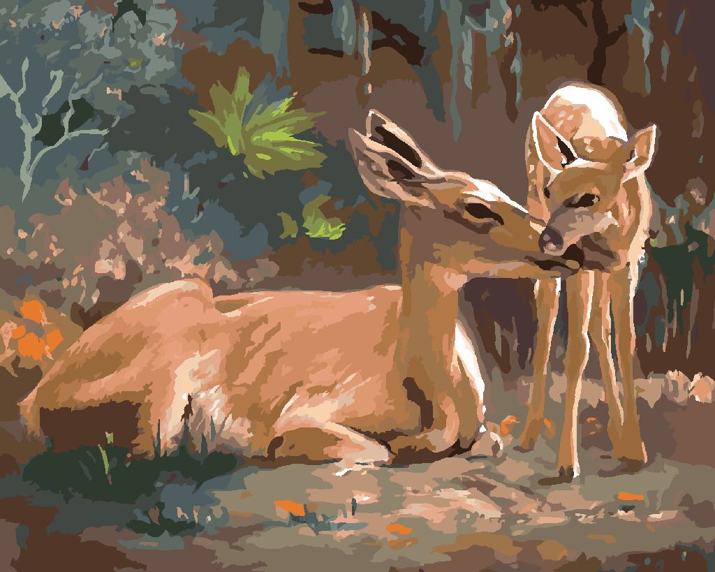 zuty Malování podle čísel - LEŽÍCÍ SRNA A KOLOUCH (D. RUSTY RUST) - Rozměr: 40x50 cm, Rámování: Varianta: bez rámu a bez vypnutí plátna - obrázek 8