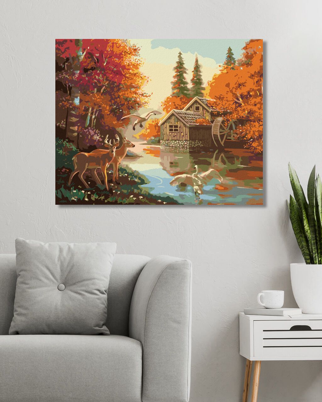 zuty Malování podle čísel - VODNÍ MLÝN A DIVOKÁ ZVĚŘ (D. RUSTY RUST) - Rozměr: 40x50 cm, Rámování: Varianta: vypnuté plátno na rám - obrázek 5