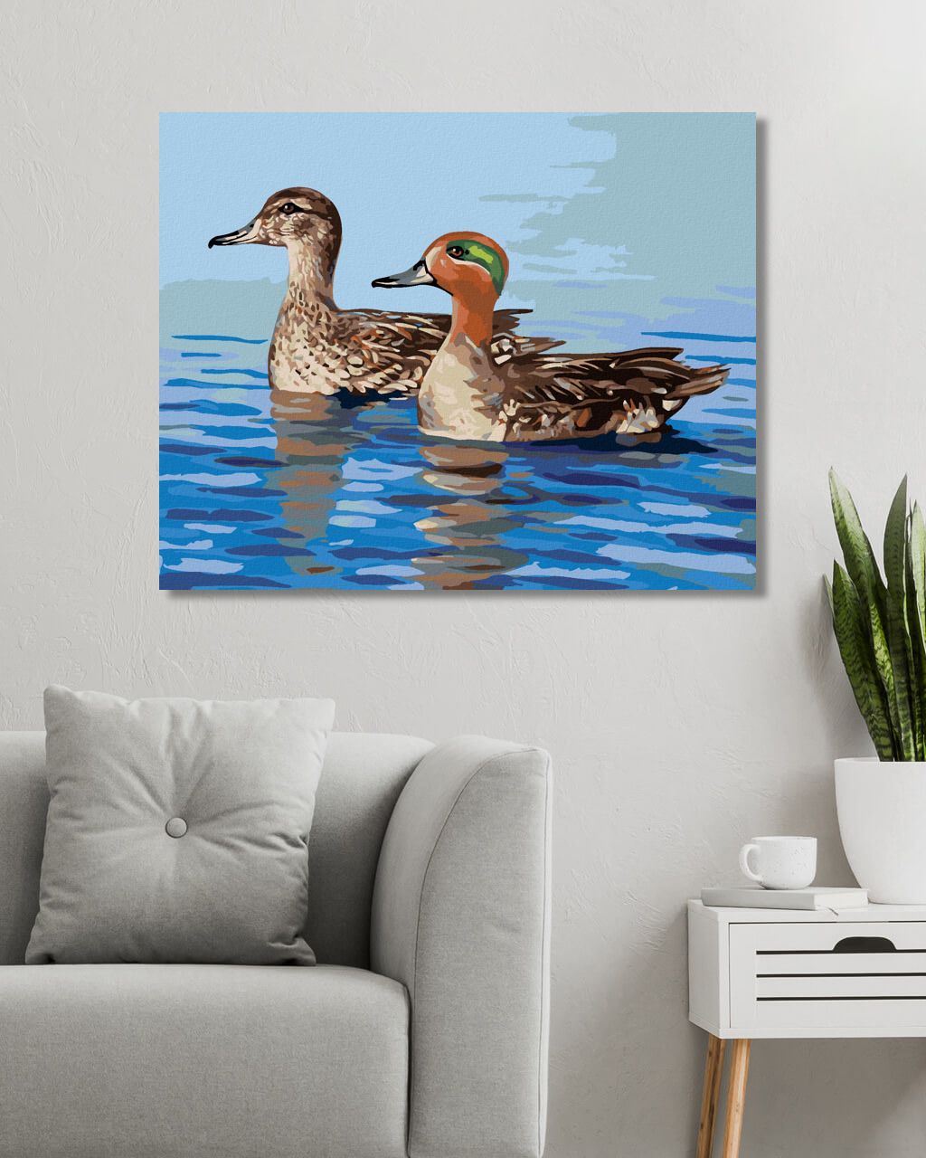 zuty Malování podle čísel - KACHNY NA VODĚ (D. RUSTY RUST) - Rozměr: 40x50 cm, Rámování: Varianta: vypnuté plátno na rám - obrázek 8