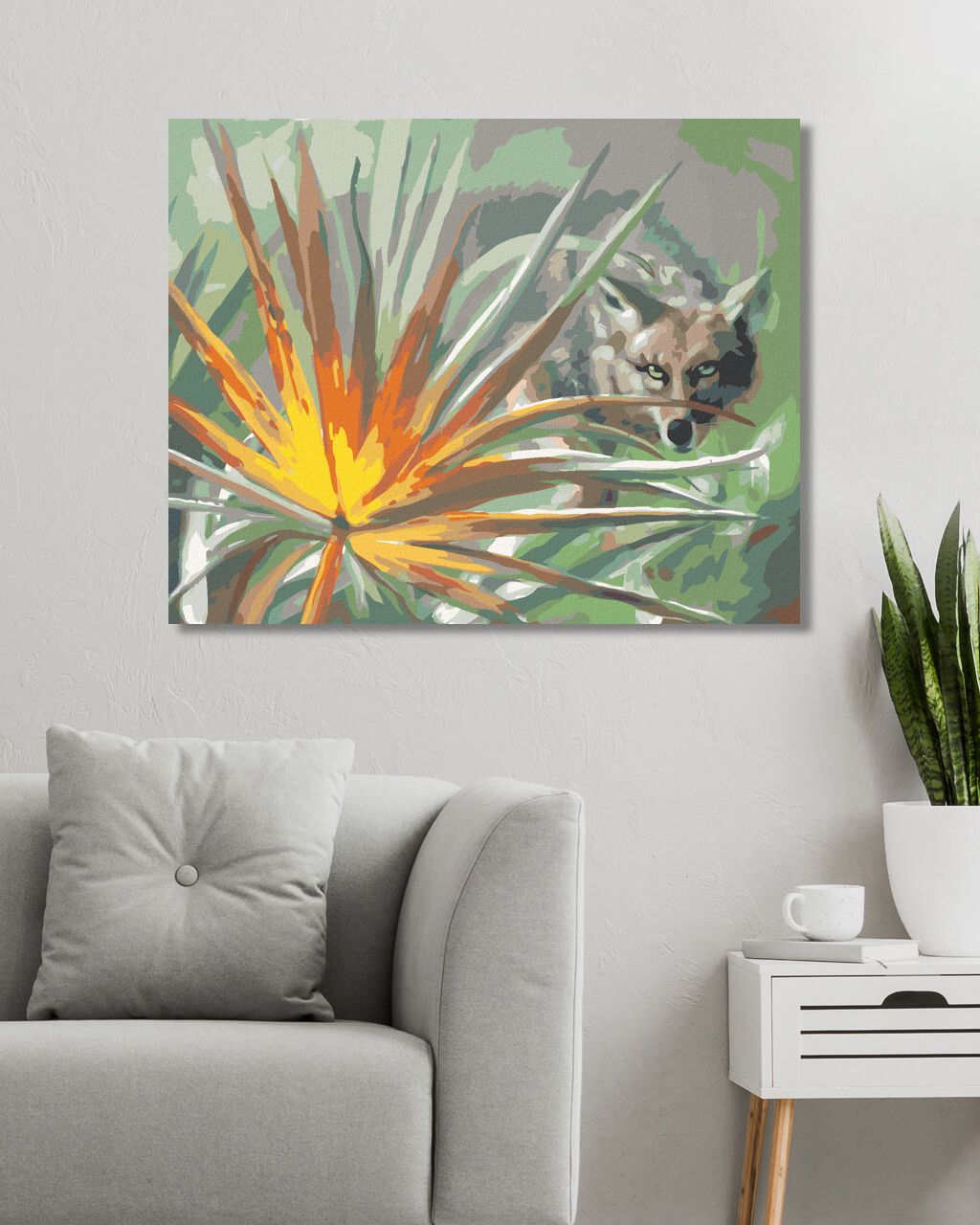 zuty Malování podle čísel - KOJOT A LIST (D. RUSTY RUST) - Rozměr: 40x50 cm, Rámování: Varianta: bez rámu a bez vypnutí plátna - obrázek 8
