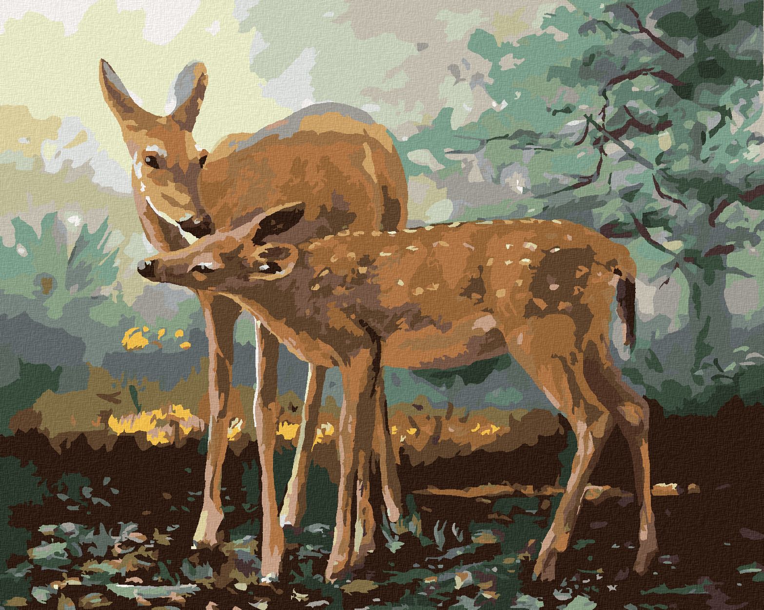 zuty Malování podle čísel - SRNA A KOLOUCH (D. RUSTY RUST) - Rozměr: 40x50 cm, Rámování: Varianta: vypnuté plátno na rám - obrázek 1