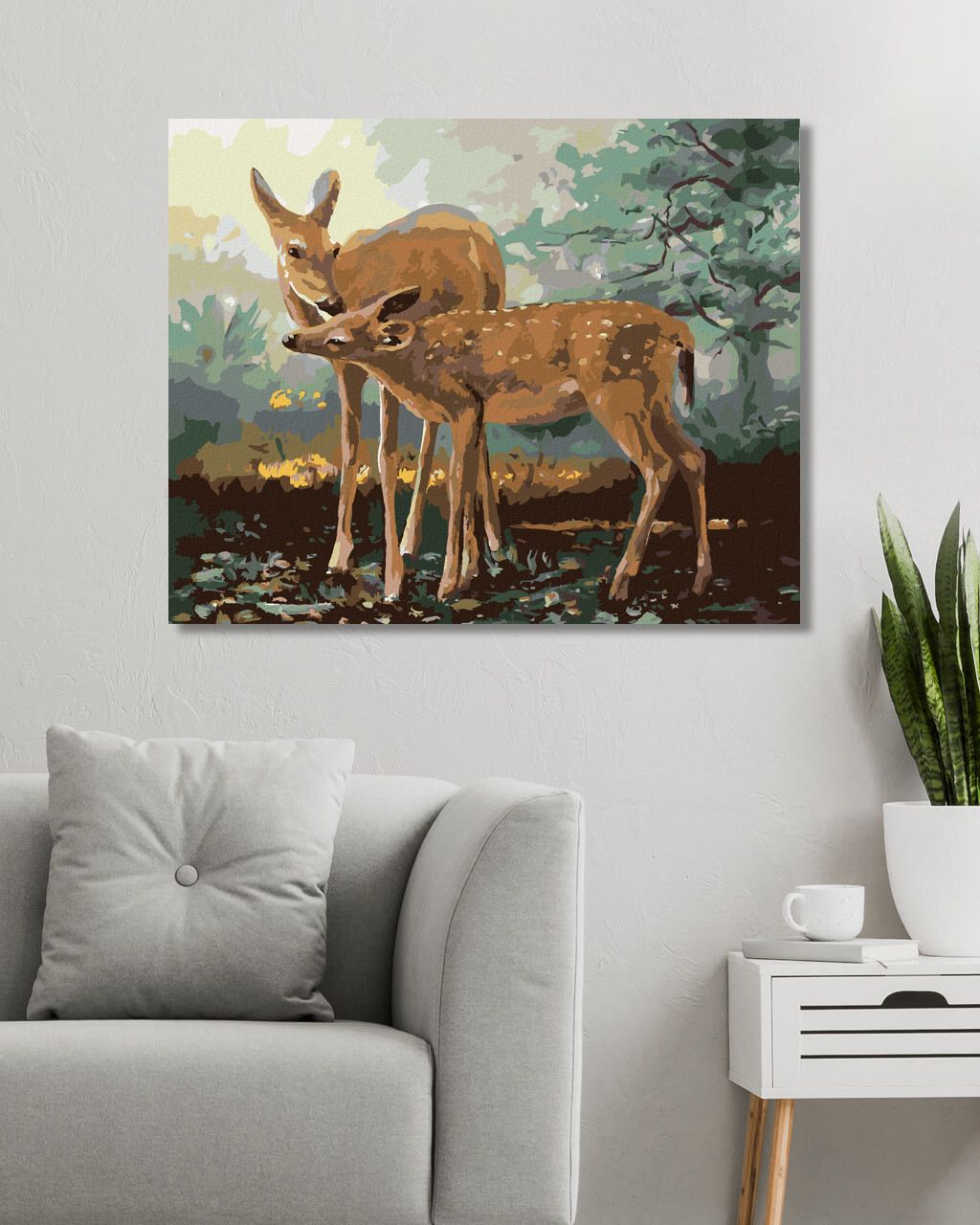 zuty Malování podle čísel - SRNA A KOLOUCH (D. RUSTY RUST) - Rozměr: 40x50 cm, Rámování: Varianta: vypnuté plátno na rám - obrázek 3
