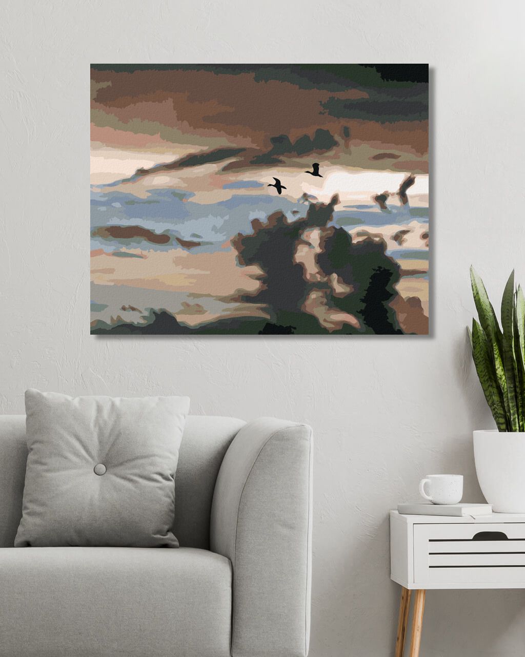 zuty Malování podle čísel - KACHNY A NEBE (D. RUSTY RUST) - Rozměr: 40x50 cm, Rámování: Varianta: vypnuté plátno na rám - obrázek 3