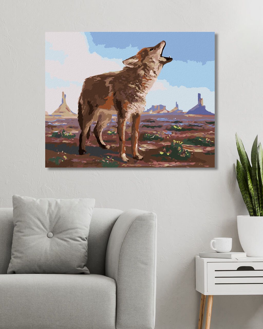 zuty Malování podle čísel - VYJÍCÍ KOJOT (D. RUSTY RUST) - Rozměr: 40x50 cm, Rámování: Varianta: vypnuté plátno na rám - obrázek 8
