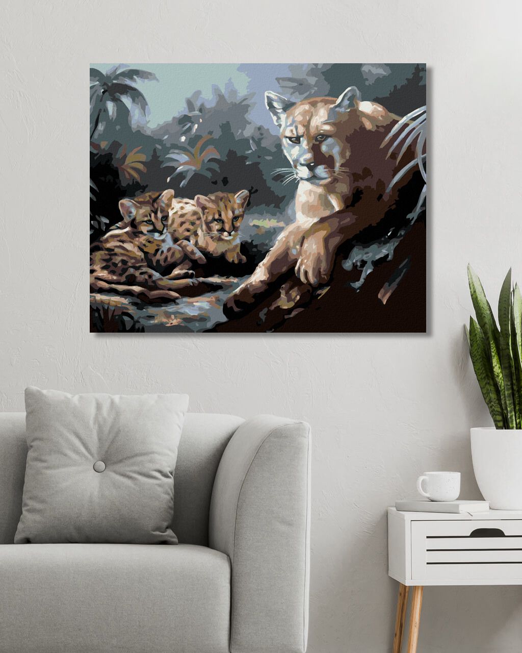 zuty Malování podle čísel - PUMA S MLÁĎATY (D. RUSTY RUST) - Rozměr: 40x50 cm, Rámování: Varianta: bez rámu a bez vypnutí plátna - obrázek 10