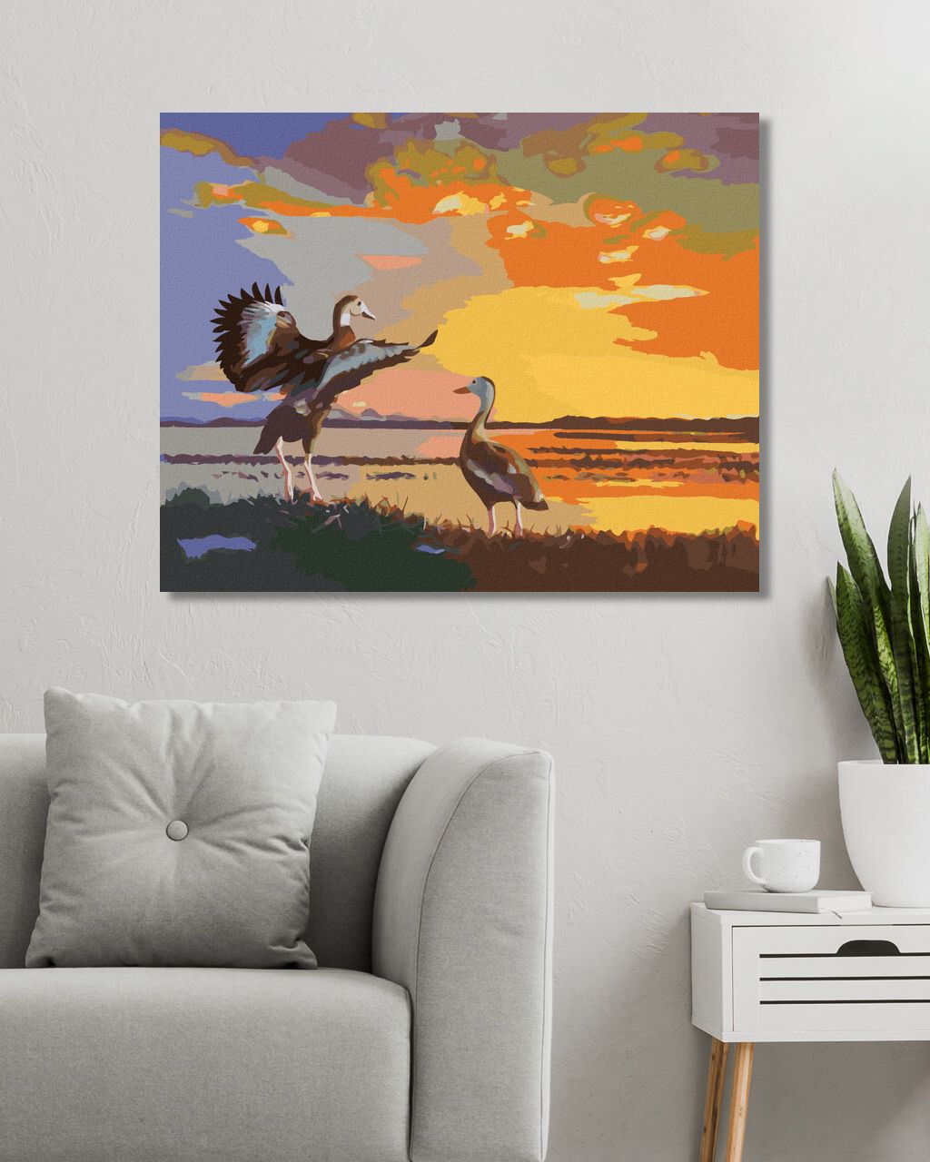 zuty Malování podle čísel - KACHNY A ZÁPAD SLUNCE (D. RUSTY RUST) - Rozměr: 40x50 cm, Rámování: Varianta: vypnuté plátno na rám - obrázek 19