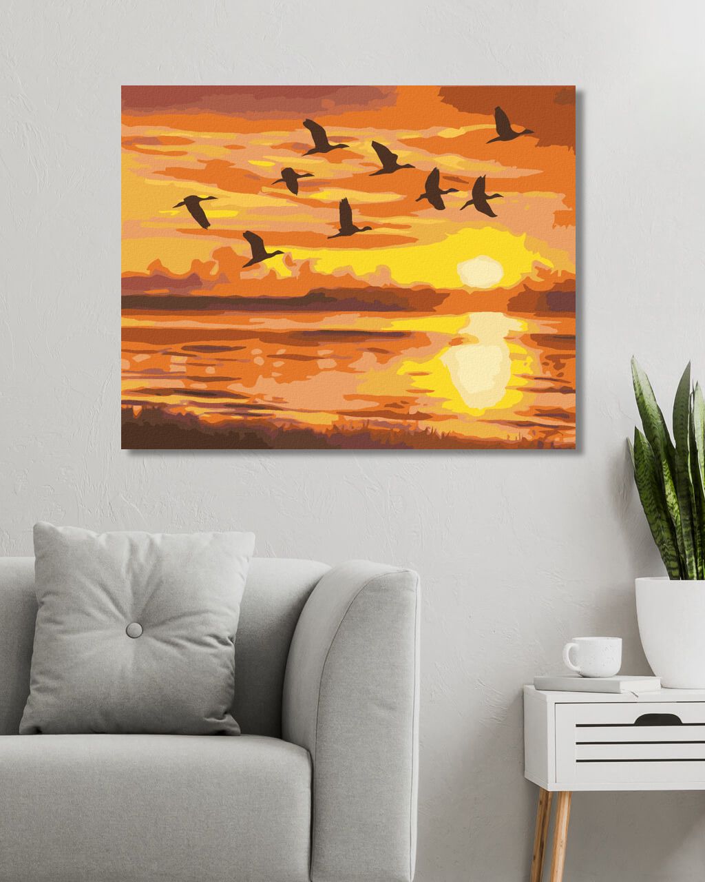 zuty Malování podle čísel - LETÍCÍ KACHNY A ZÁPAD SLUNCE (D. RUSTY RUST) - Rozměr: 40x50 cm, Rámování: Varianta: vypnuté plátno na rám - obrázek 15