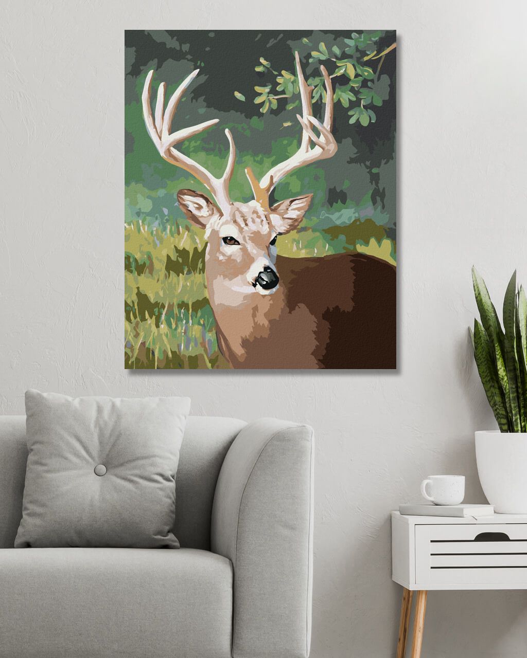 zuty Malování podle čísel - PORTRÉT SRNEC (D. RUSTY RUST) - Rozměr: 40x50 cm, Rámování: Varianta: bez rámu a bez vypnutí plátna - obrázek 2