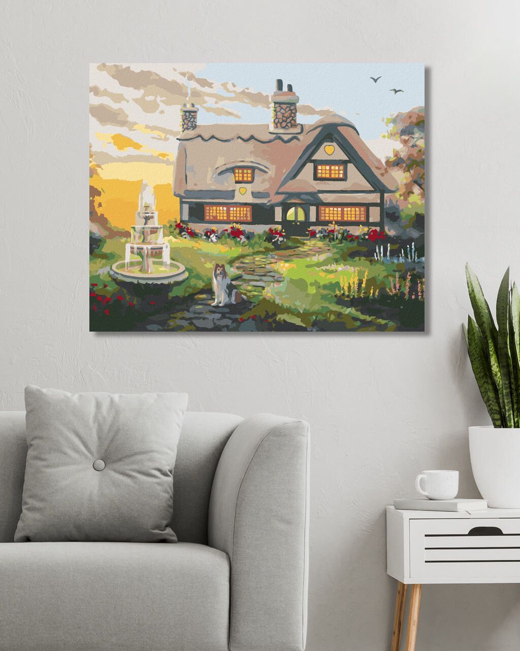 zuty Malování podle čísel - KÓLIE U DOMU (D. RUSTY RUST) - Rozměr: 40x50 cm, Rámování: Varianta: vypnuté plátno na rám - obrázek 3