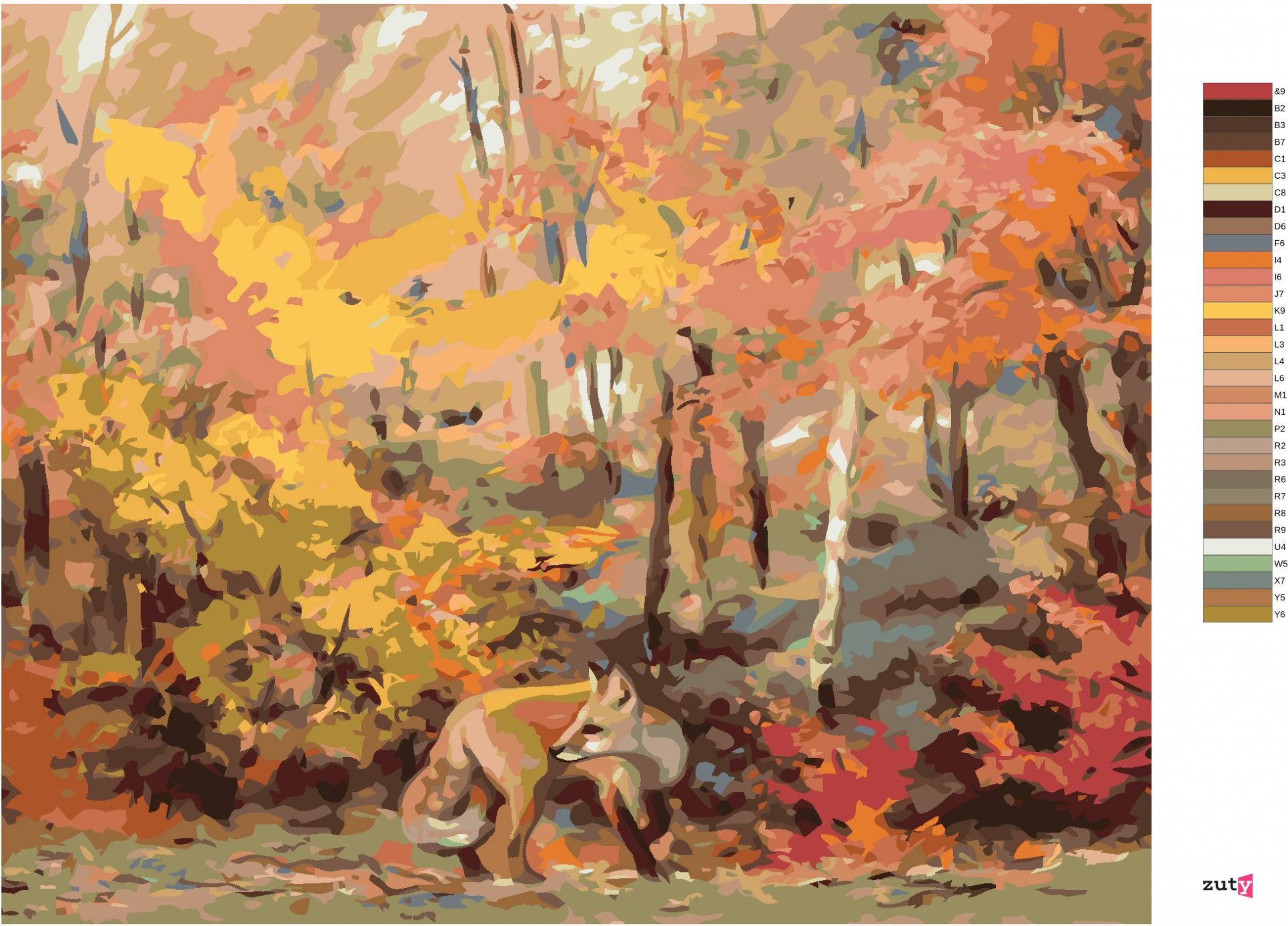 zuty Malování podle čísel - LIŠKA V LESE (D. RUSTY RUST) - Rozměr: 40x50 cm, Rámování: Varianta: bez rámu a bez vypnutí plátna - obrázek 10