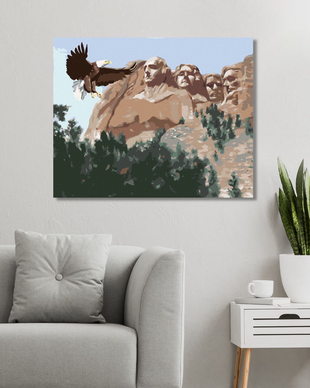 zuty Malování podle čísel - OREL U MOUNT RUSHMORE (D. RUSTY RUST) - Rozměr: 40x50 cm, Rámování: Varianta: vypnuté plátno na rám - obrázek 10