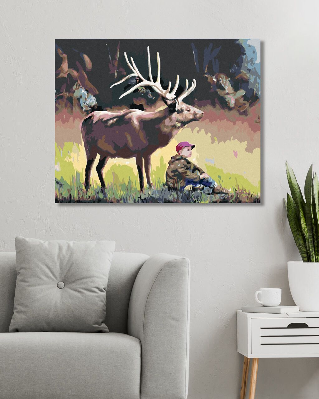 zuty Malování podle čísel - CHLAPEC A LOS (D. RUSTY RUST) - Rozměr: 40x50 cm, Rámování: Varianta: vypnuté plátno na rám - obrázek 6