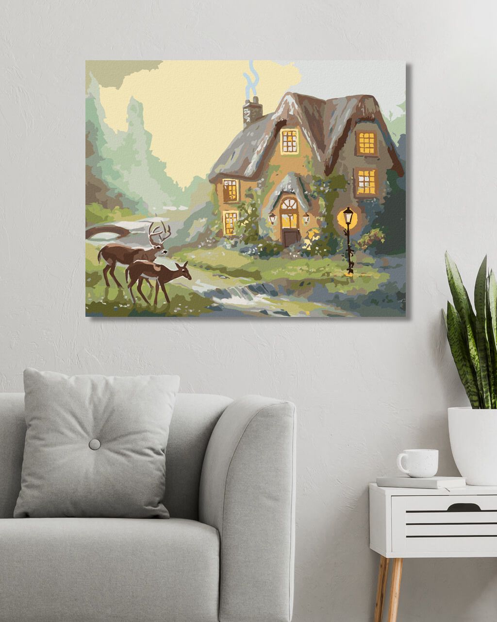 zuty Malování podle čísel - JELEN A LAŇ U LESNÍHO DOMU (D. RUSTY RUST) - Rozměr: 40x50 cm, Rámování: Varianta: bez rámu a bez vypnutí plátna - obrázek 8