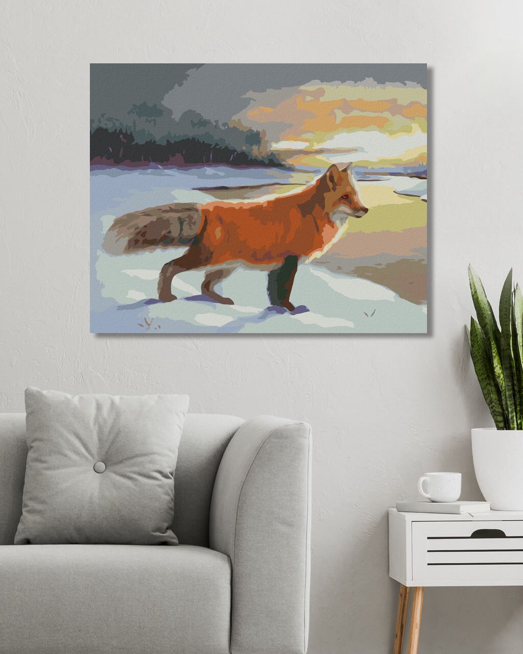 zuty Malování podle čísel - LIŠKA V ZIMĚ (D. RUSTY RUST) - Rozměr: 40x50 cm, Rámování: Varianta: vypnuté plátno na rám - obrázek 9