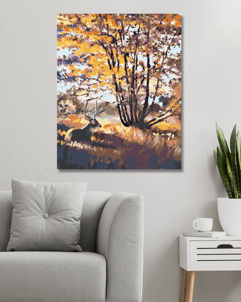 zuty Malování podle čísel - JELEN U STROMU (D. RUSTY RUST) - Rozměr: 40x50 cm, Rámování: Varianta: vypnuté plátno na rám - obrázek 6