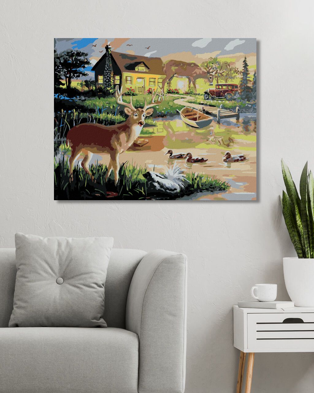 zuty Malování podle čísel - LAŇ A SRNA U JEZÍRKA (D. RUSTY RUST) - Rozměr: 40x50 cm, Rámování: Varianta: bez rámu a bez vypnutí plátna - obrázek 10