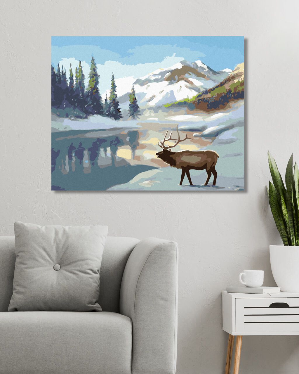 zuty Malování podle čísel - LOS U POTOKA (D. RUSTY RUST) - Rozměr: 40x50 cm, Rámování: Varianta: bez rámu a bez vypnutí plátna - obrázek 9
