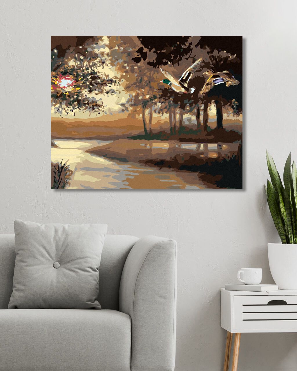 zuty Malování podle čísel - LETÍCÍ KACHNY NAD ŘEKOU (D. RUSTY RUST) - Rozměr: 40x50 cm, Rámování: Varianta: bez rámu a bez vypnutí plátna - obrázek 7