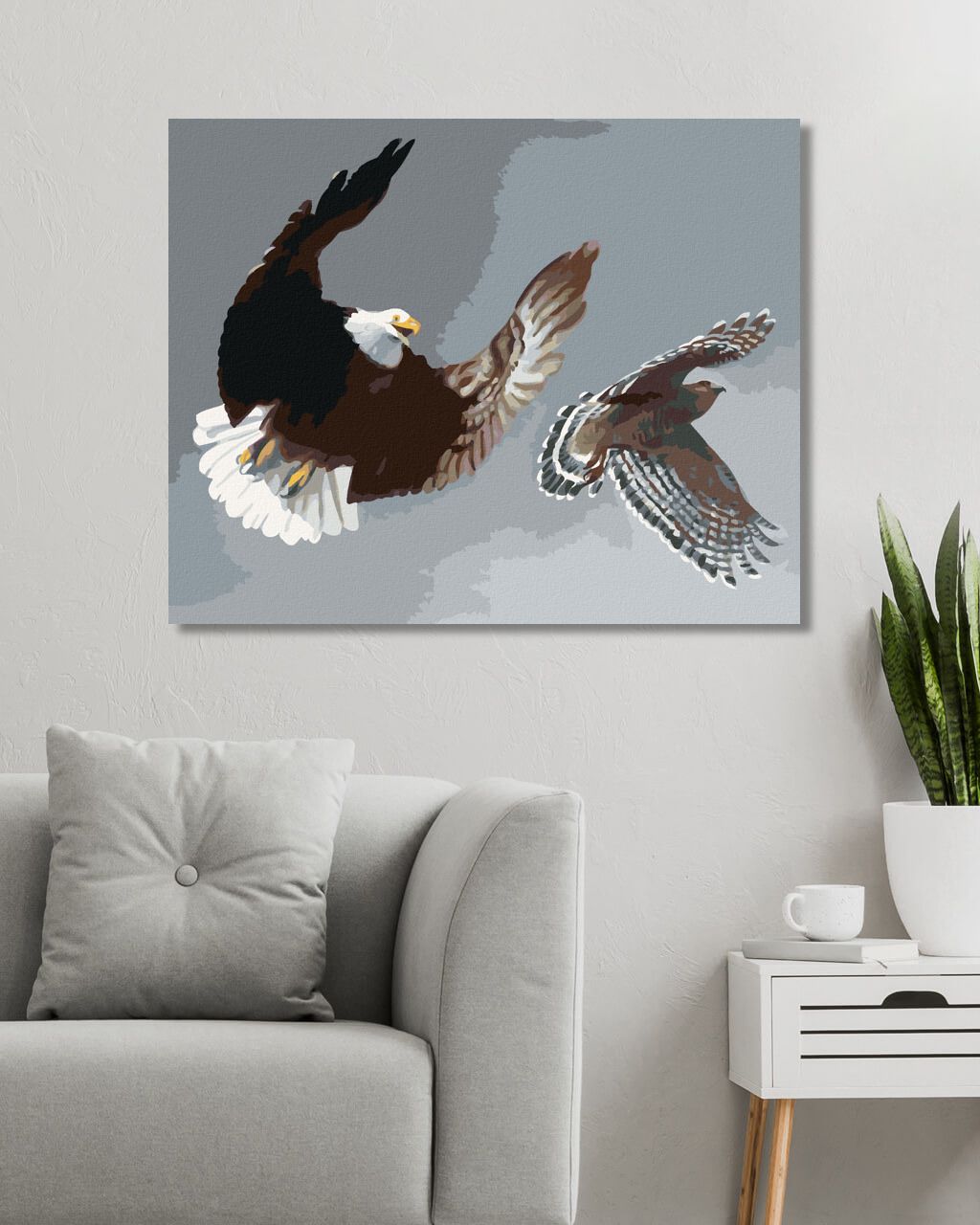 zuty Malování podle čísel - OREL A KÁNĚ (D. RUSTY RUST) - Rozměr: 40x50 cm, Rámování: Varianta: vypnuté plátno na rám - obrázek 8