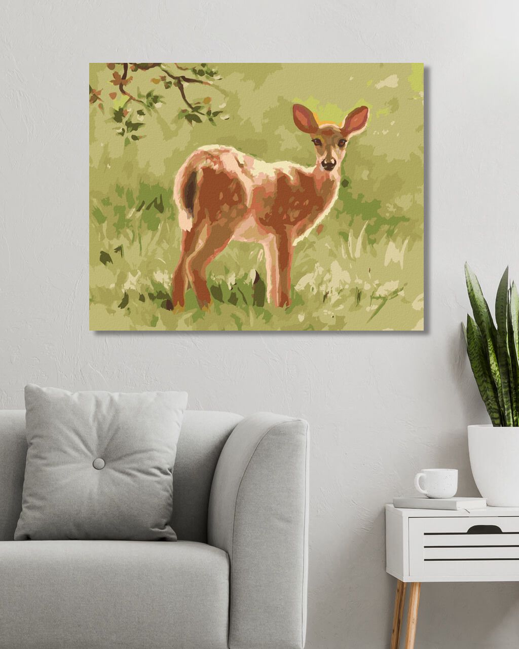 zuty Malování podle čísel - POHLED SRNA V TRÁVĚ (D. RUSTY RUST) - Rozměr: 40x50 cm, Rámování: Varianta: vypnuté plátno na rám - obrázek 5