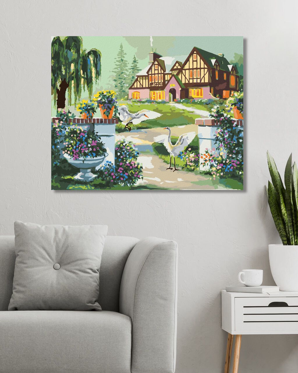 zuty Malování podle čísel - VOLAVKY U RŮŽOVÉHO DOMU ZA ÚSVITU (D. RUSTY RUST) - Rozměr: 40x50 cm, Rámování: Varianta: bez rámu a bez vypnutí plátna - obrázek 9