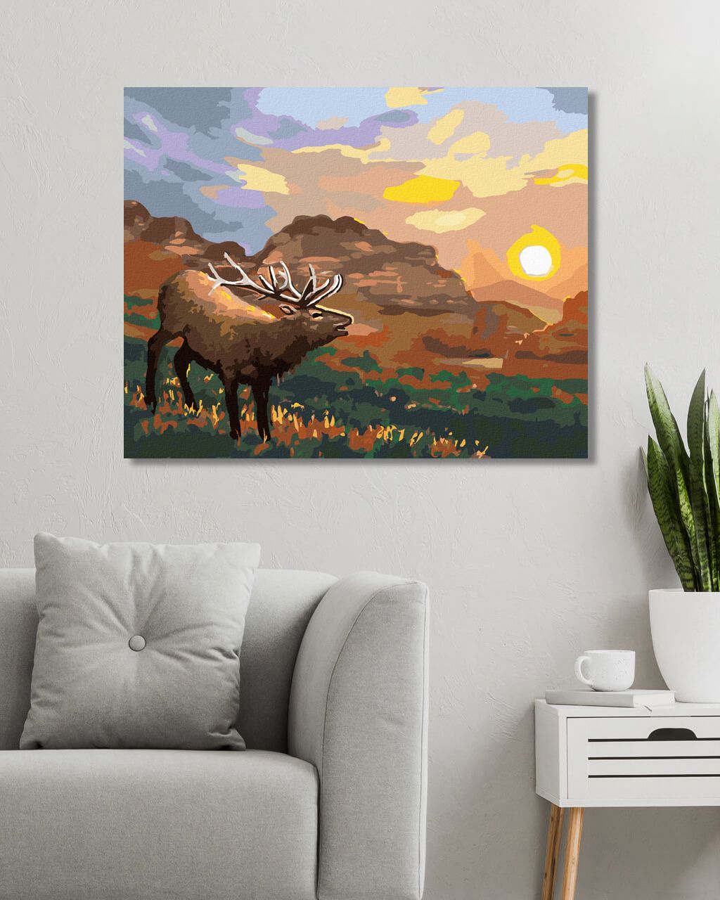 zuty Malování podle čísel - LOS PŘI ZÁPADU SLUNCE (D. RUSTY RUST) - Rozměr: 40x50 cm, Rámování: Varianta: bez rámu a bez vypnutí plátna - obrázek 7