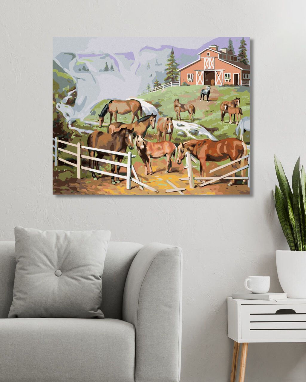 zuty Malování podle čísel - KONĚ U ZNIČENÉ OHRADY (D. RUSTY RUST) - Rozměr: 40x50 cm, Rámování: Varianta: vypnuté plátno na rám - obrázek 5