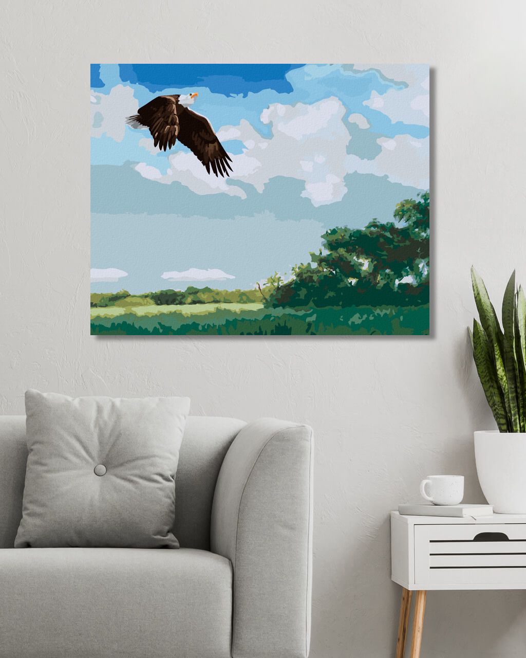 zuty Malování podle čísel - LETÍCÍ OREL (D. RUSTY RUST) - Rozměr: 40x50 cm, Rámování: Varianta: bez rámu a bez vypnutí plátna - obrázek 4