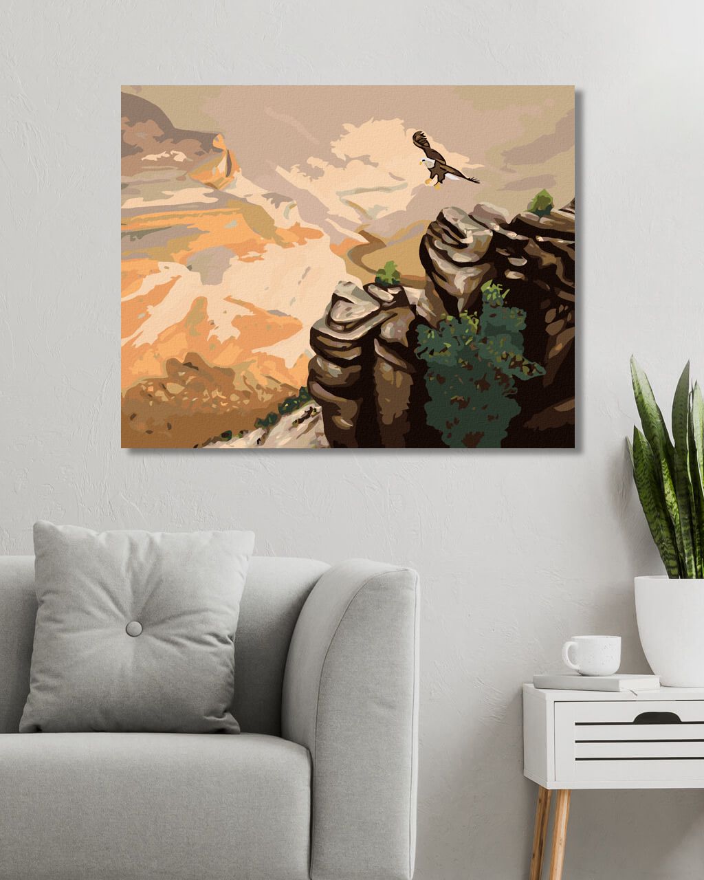 zuty Malování podle čísel - OREL NAD SKÁLOU (D. RUSTY RUST) - Rozměr: 40x50 cm, Rámování: Varianta: bez rámu a bez vypnutí plátna - obrázek 6