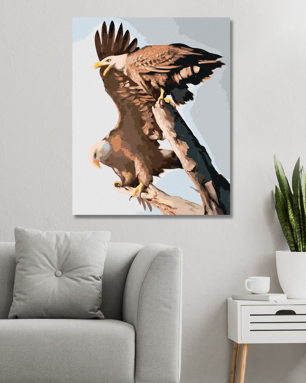zuty Malování podle čísel - ORLÍ PÁR (D. RUSTY RUST) - Rozměr: 40x50 cm, Rámování: Varianta: bez rámu a bez vypnutí plátna - obrázek 5