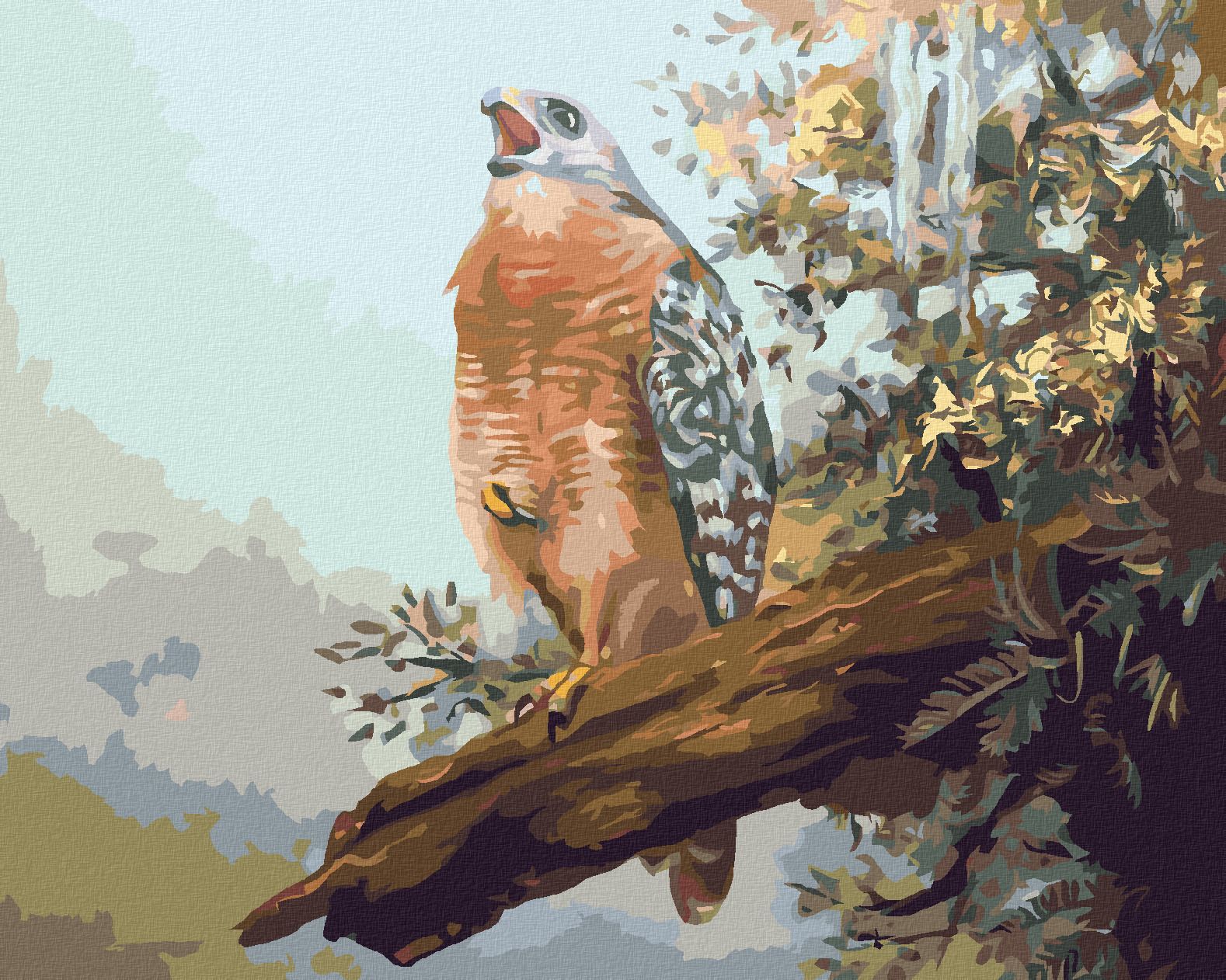 zuty Malování podle čísel - DRAVEC NA VĚTVI (D. RUSTY RUST) - Rozměr: 40x50 cm, Rámování: Varianta: bez rámu a bez vypnutí plátna - obrázek 1