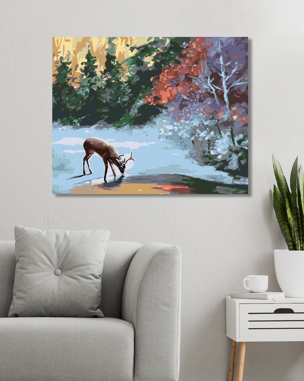 zuty Malování podle čísel - JELEN U ZAMRZLÉHO POTOKA (D. RUSTY RUST) - Rozměr: 40x50 cm, Rámování: Varianta: bez rámu a bez vypnutí plátna - obrázek 9